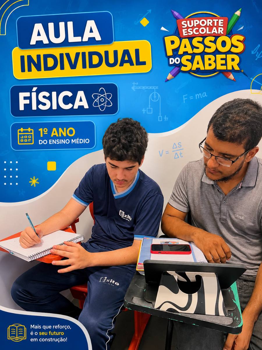 Aula individual de Física no Passos do Saber